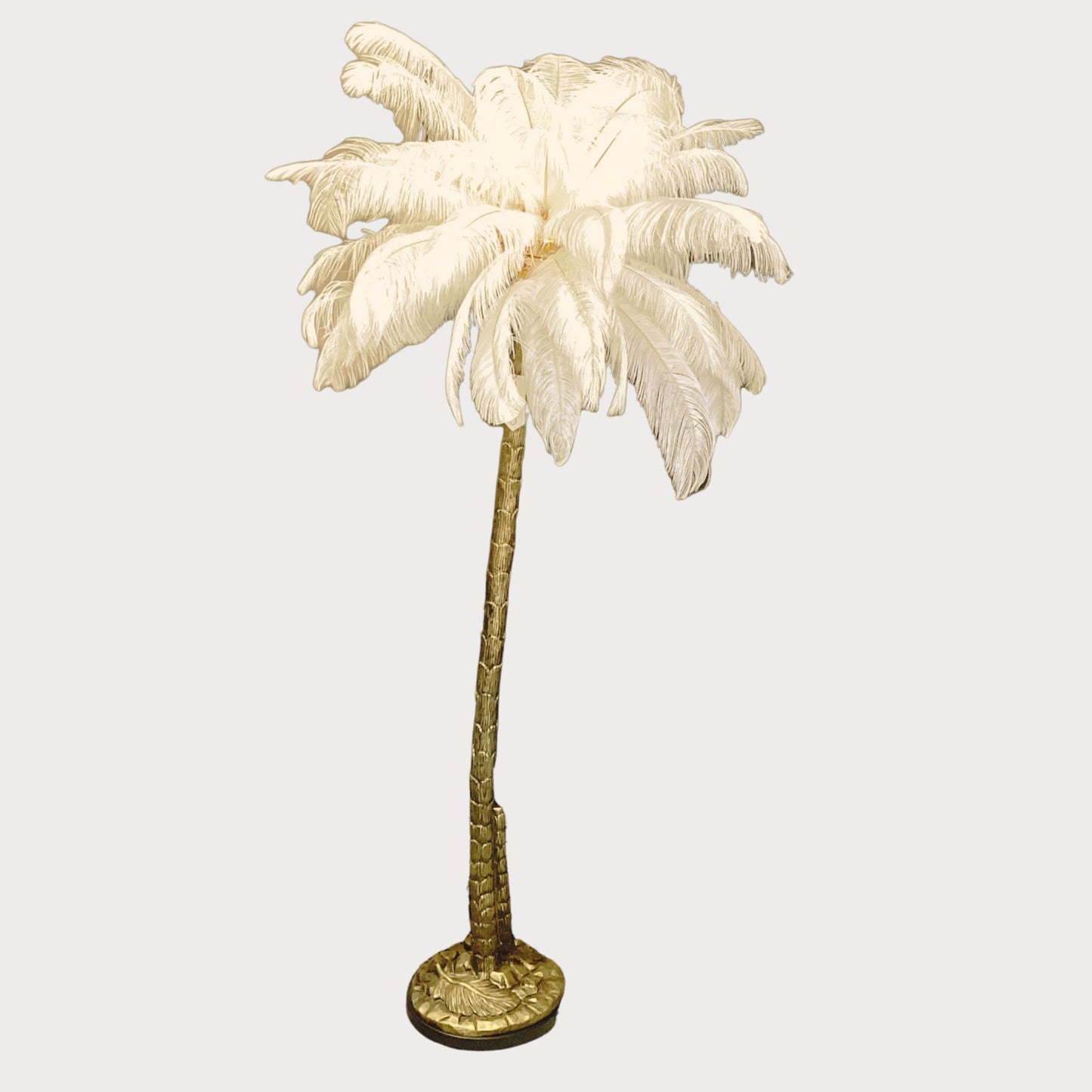 White Feather Palm Floor Lamp