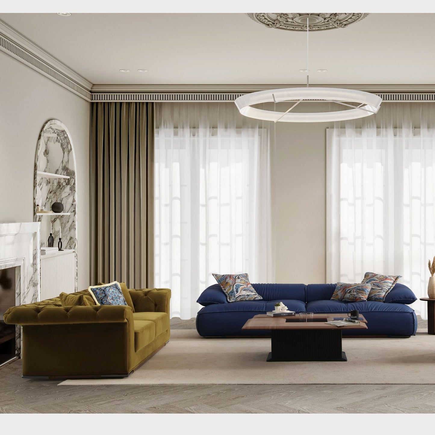 Cozy Velvet Sofa