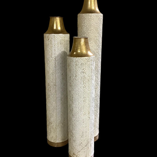 Embossed Metallic Vase