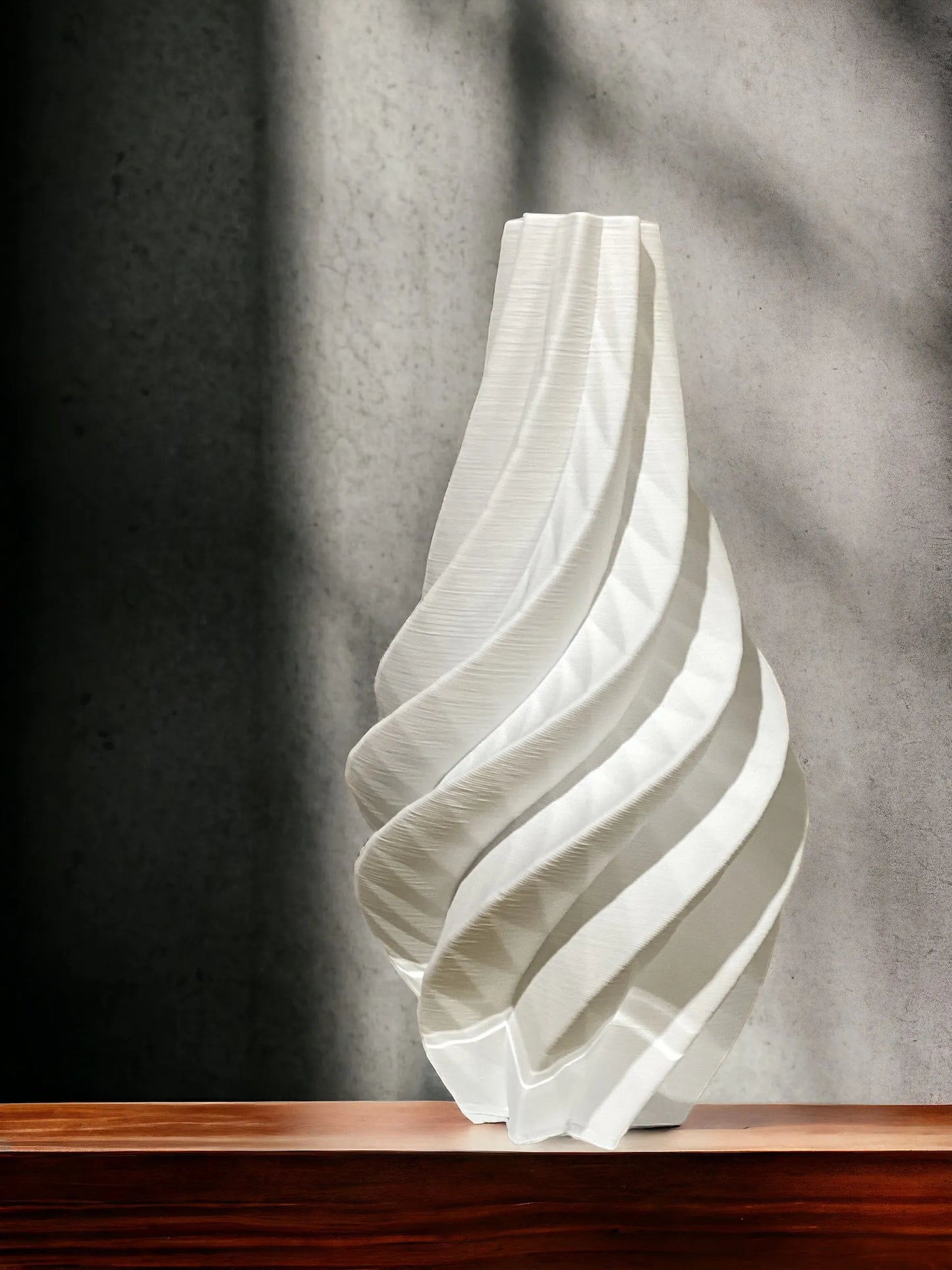 Modern White Swirl Vase
