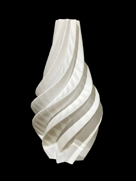 Modern White Swirl Vase