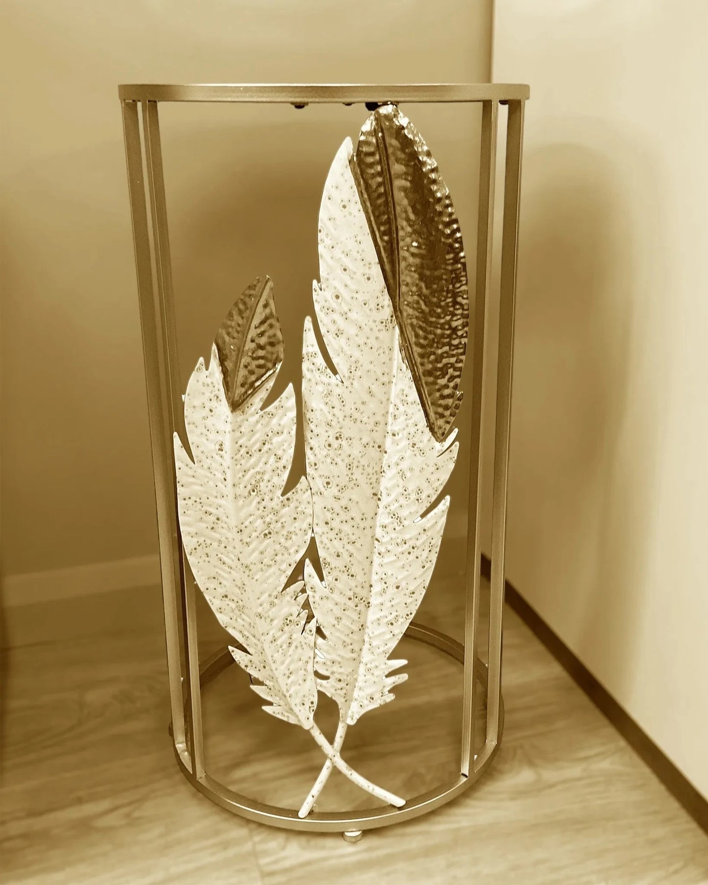 Metal Feather Side Table (2 Pcs)