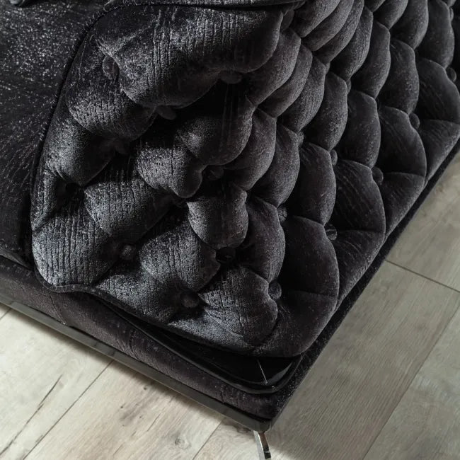 Pladora Charcoal - 3 Seater Sofa