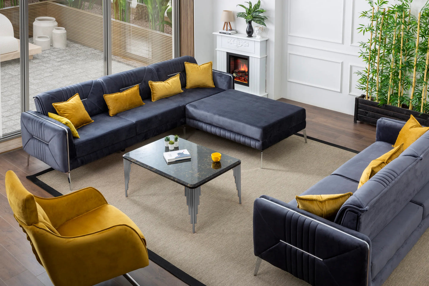 Twilight Elegance Right Chaise Sofa