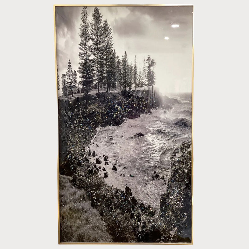 Glittering Coastal Landscape LED Wall Art