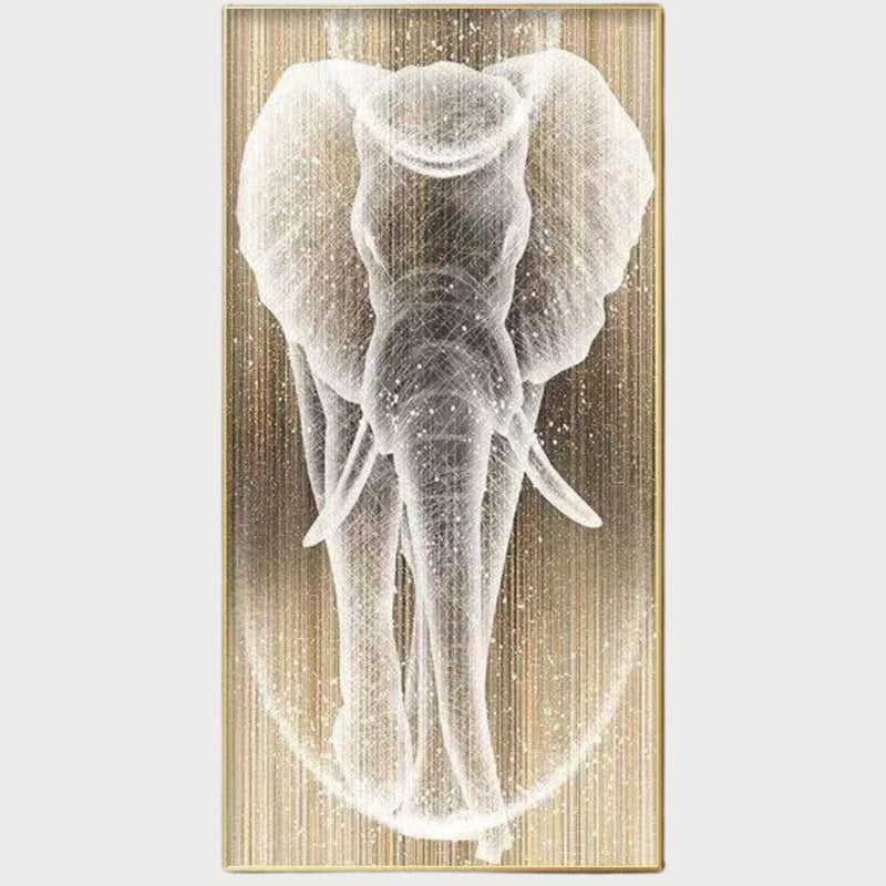 Golden Glow Elephant LED Wall Art