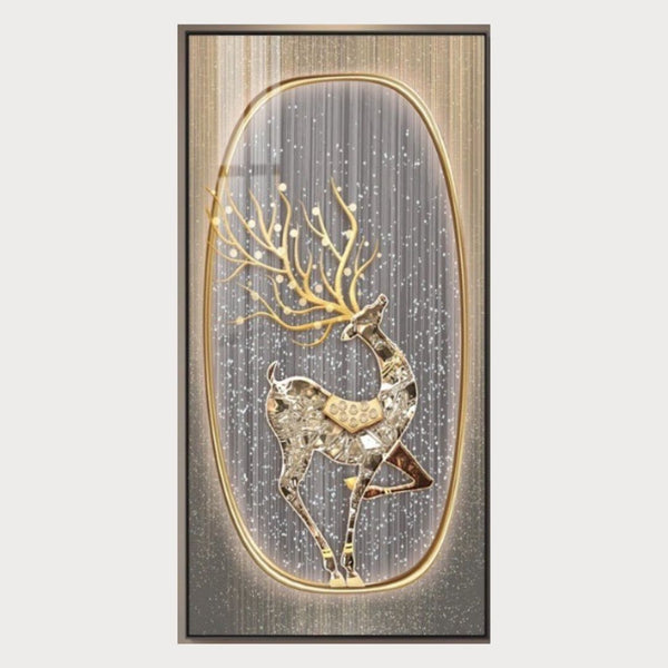 Golden Majesty Deer LED Wall Art