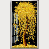 Golden Glow LED Tree Wall Art