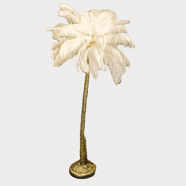 White Feather Palm Floor Lamp