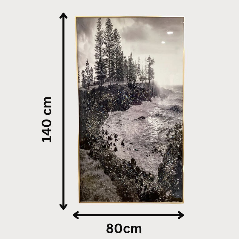 Glittering Coastal Landscape LED Wall Art