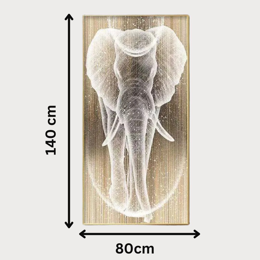 Golden Glow Elephant LED Wall Art