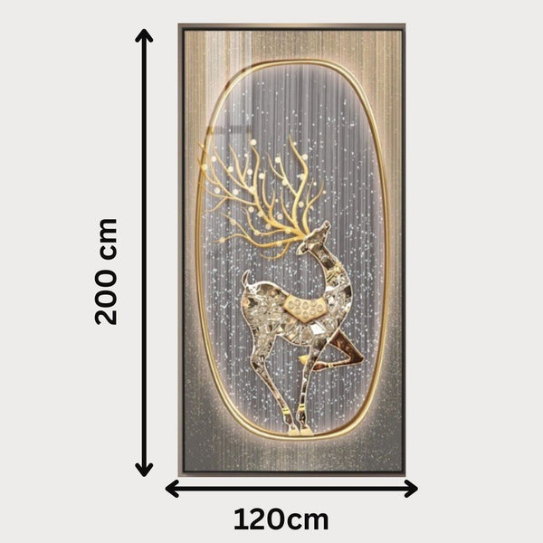Golden Majesty Deer LED Wall Art