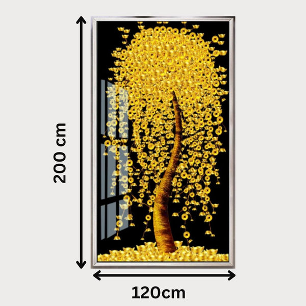 Golden Glow LED Tree Wall Art