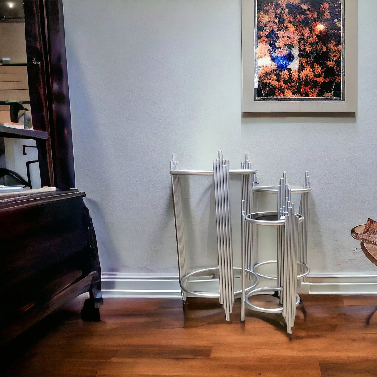 Brushed Chrome Side Table (3Pcs)