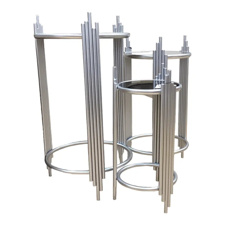 Brushed Chrome Side Table (3Pcs)