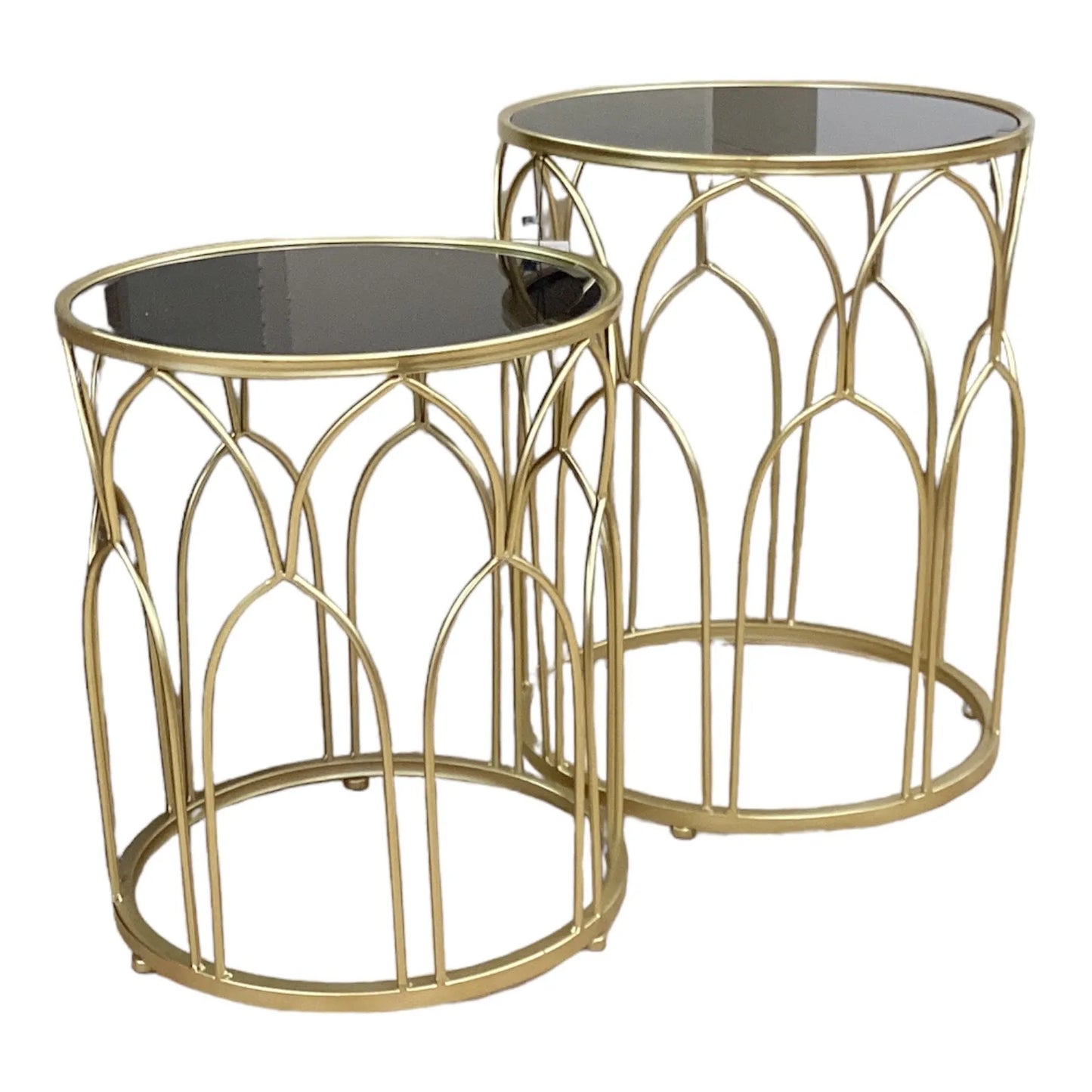Brushed Gold Side Table (2 Pcs)