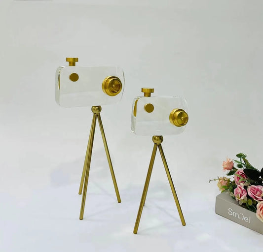 Golden Tripod Camera Decor