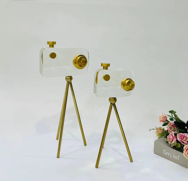 Golden Tripod Camera Decor