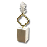 Crystal Ornament with Golden Clover Accent