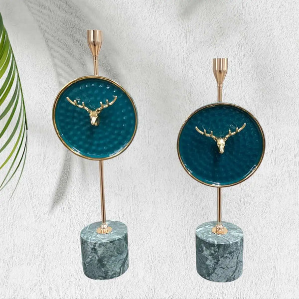 Green Circular Candle Holders