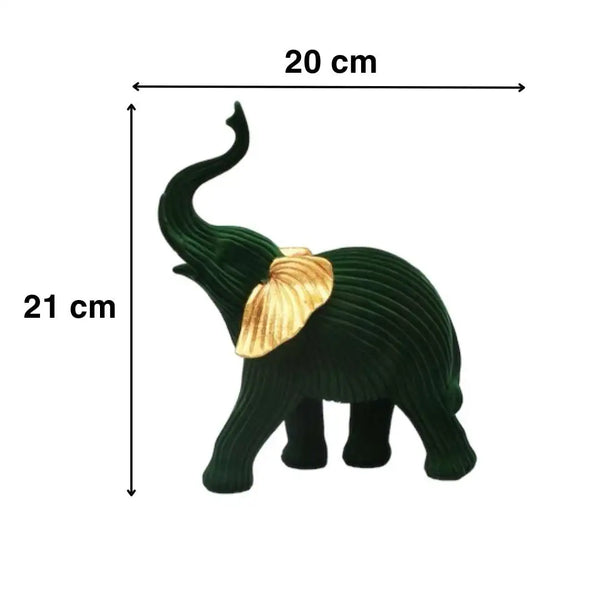 Elegant Green Elephant Sculptures