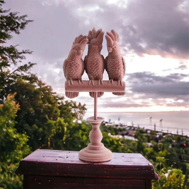 Triple Parrot Figurine