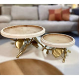 Golden Bloom Pedestal Tray