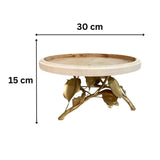 Golden Bloom Pedestal Tray
