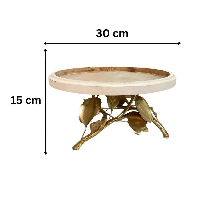 Golden Bloom Pedestal Tray