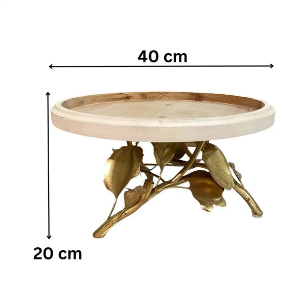 Golden Bloom Pedestal Tray
