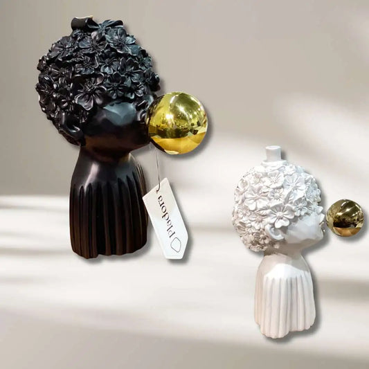 Floral Bubble Head Statue