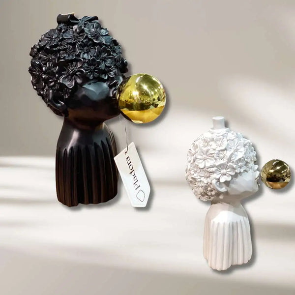 Floral Bubble Head Statue