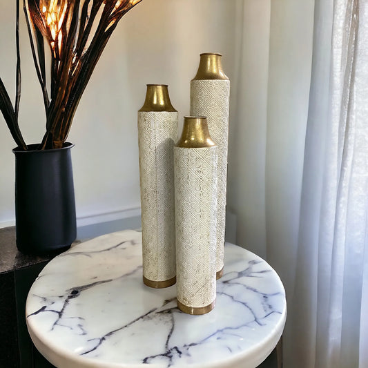 Embossed Metallic Vase
