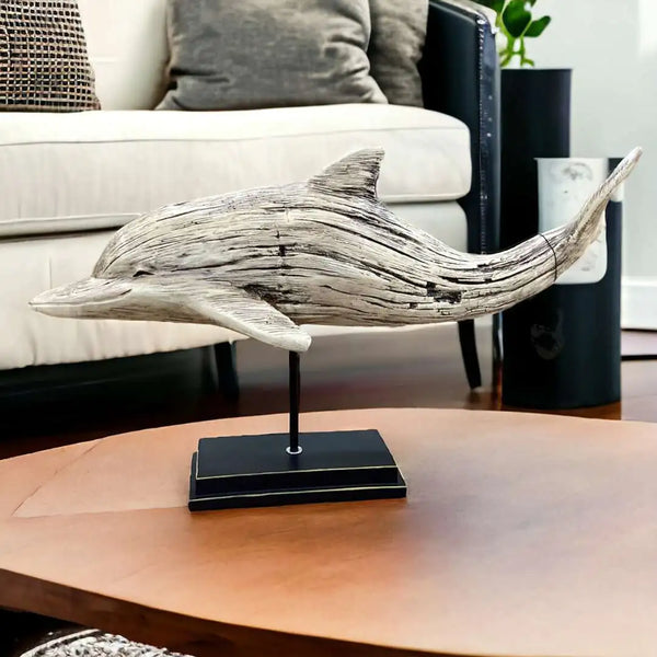 Rustic Dolphin Sculpture