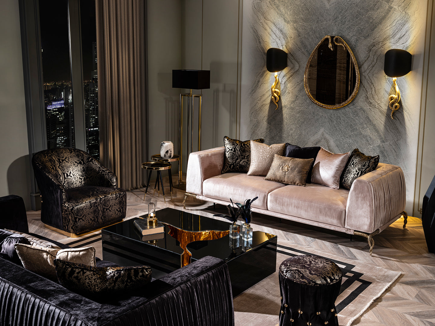 Metro Elegance - 3 Seater Sofa Set