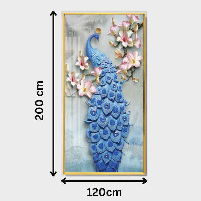 Majestic Blue Peacock LED Wall Art