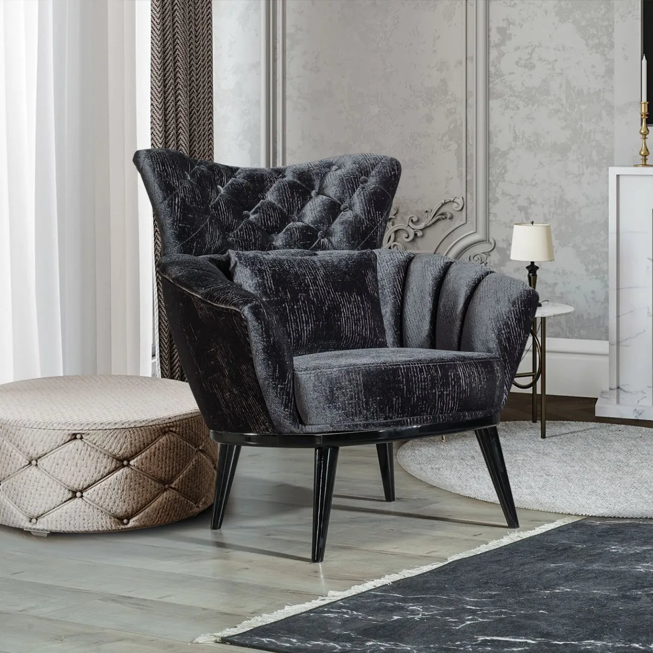 Pladora Charcoal - Armchair