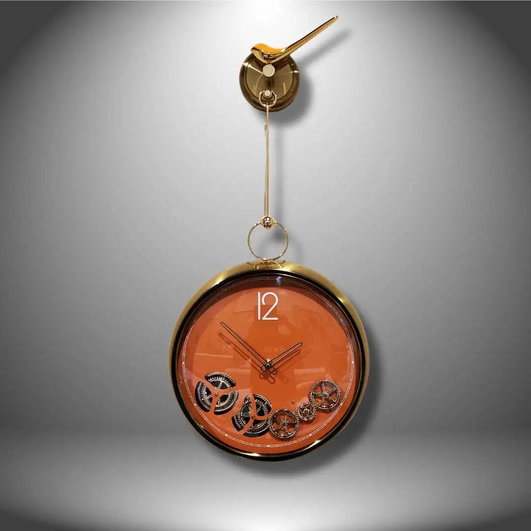 Elegant Suspended Gear Wall Clock